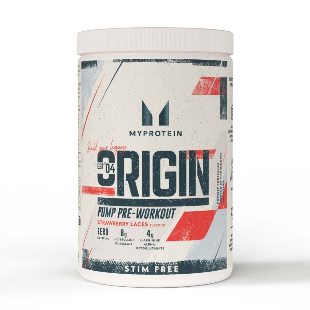 💪 Origin Pre-Entreno Sin Estimulantes – 600G – 30raciones – Strawberry Laces | Myprotein ES — 50% OFF