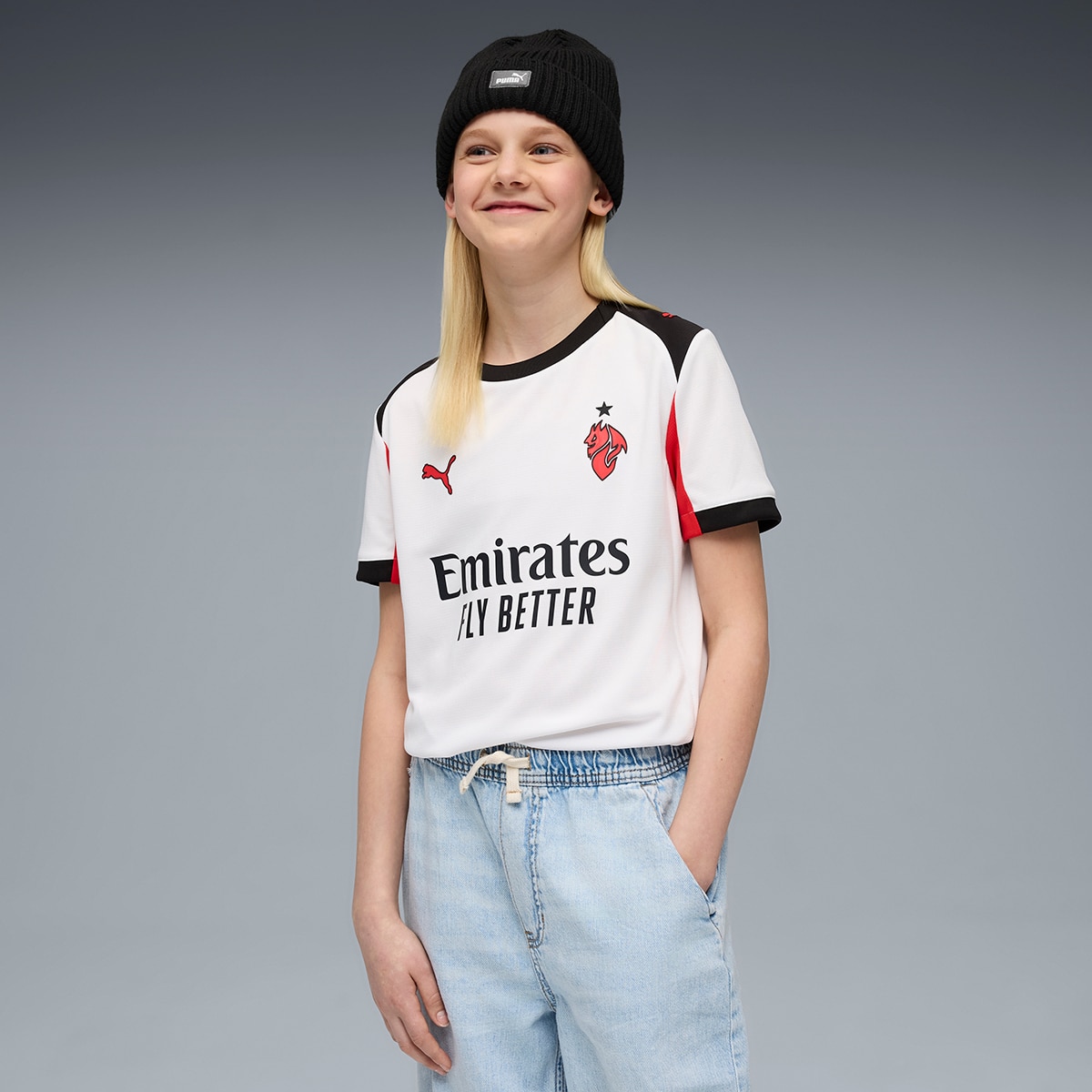 Puma - Camiseta de fútbol de Hombre ACM Away Jersey Replica Jr Puma.
