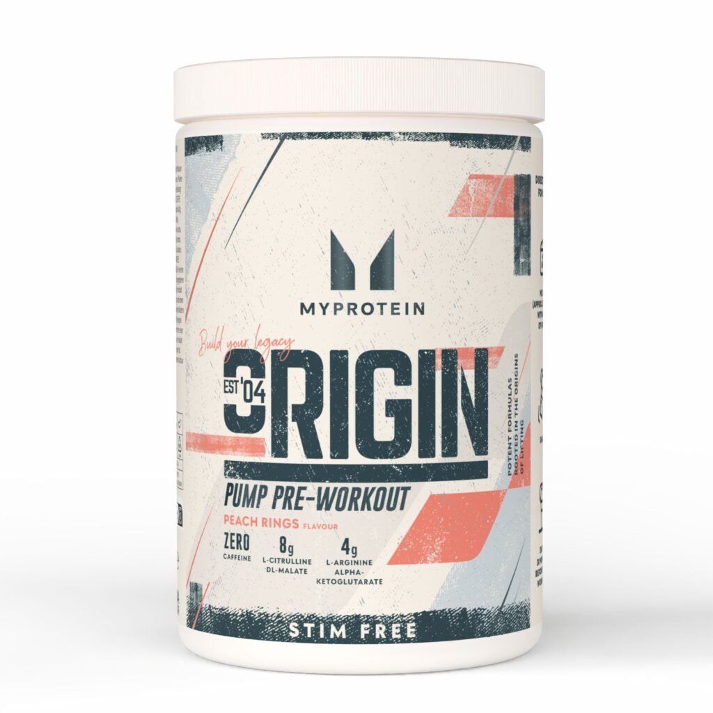 💪 Origin Pre-Entreno Sin Estimulantes – 600G – 30raciones – Peach Rings | Myprotein ES — 50% OFF