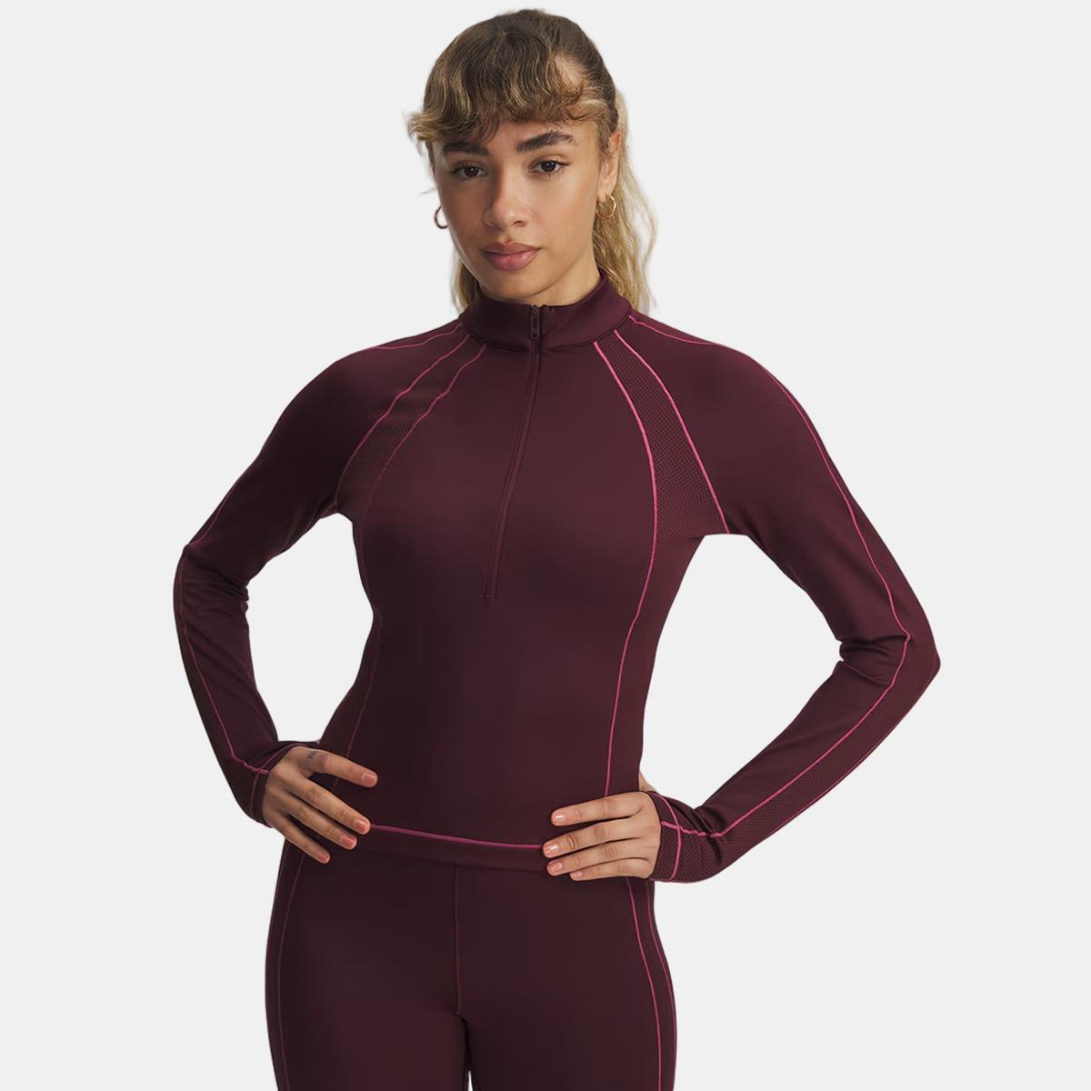 Under Armour - Camiseta de mujer UA ColdGear Textured 1/2 Zip Under Armour.