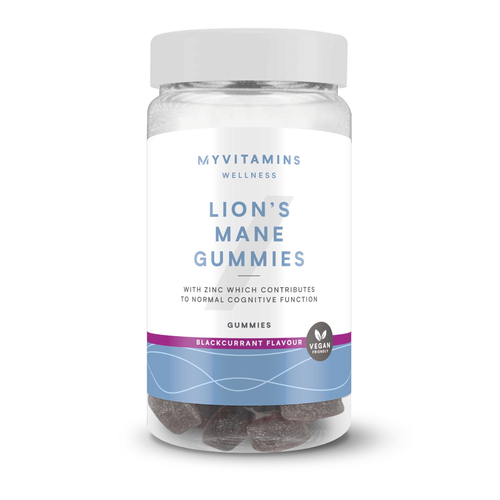 Gominolas de setas - 60Gominolas - Lion's Mane (Focus) - Blackcurrant
