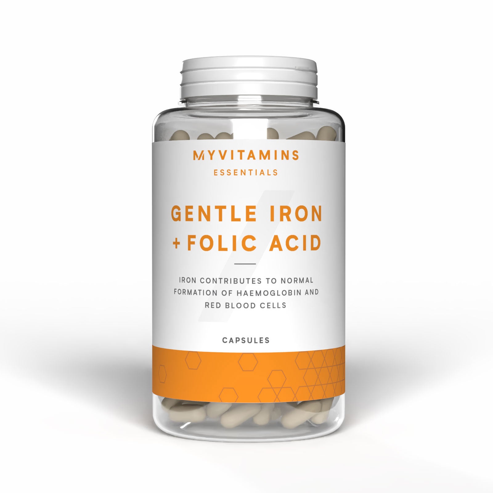 Gentle Iron Bisglycinate + Folic Acid - 90 Capsules, 90raciones - Sin Sabor