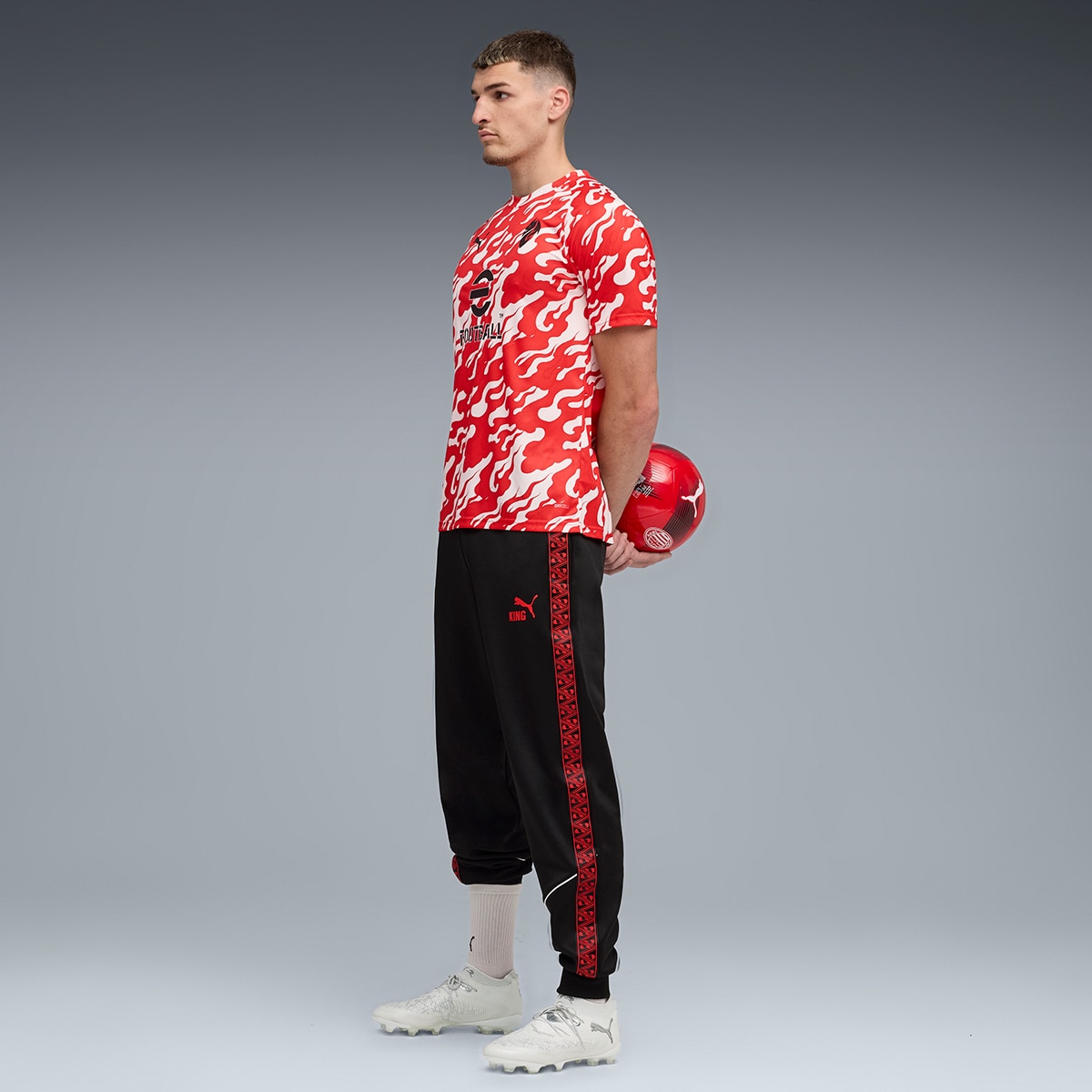 Puma - Camiseta de fútbol de Hombre ACM Warm Up Jersey Puma.