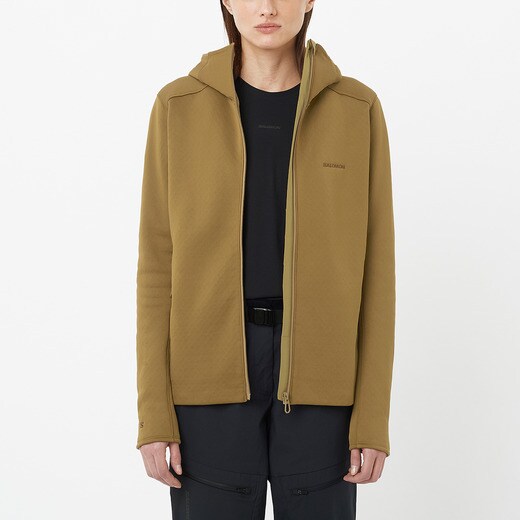Salomon – Chaqueta intermedia con capucha para mujer OUTLINE WARM FLEECE HD W SALOMON. | El Corte Inglés — Fitness y Deportes