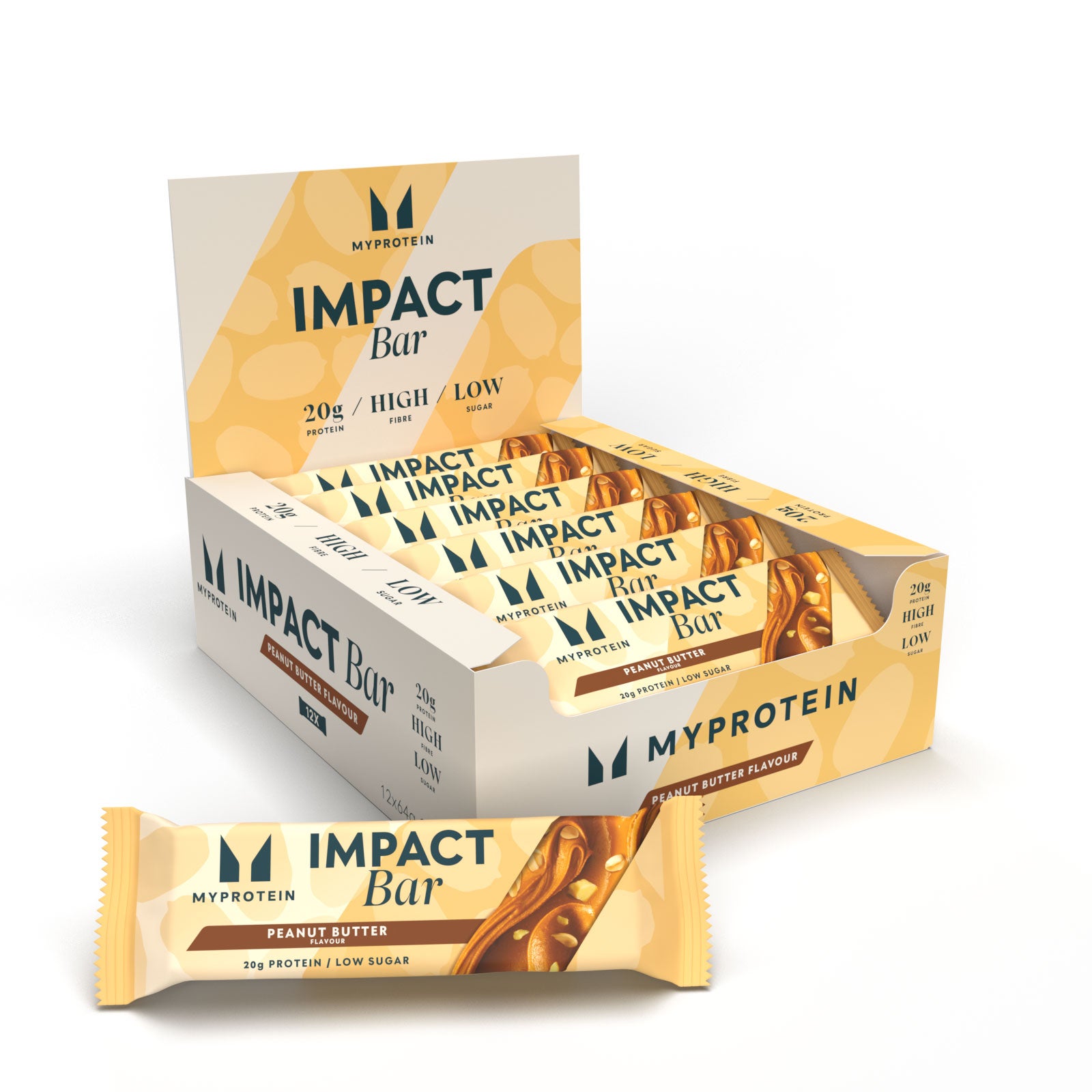 Barrita Impact Protein - 12 x 64g - Crema de Cacahuete